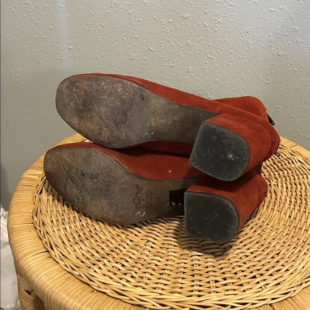 Free People Cecile Ankle Boot Terracotta Red‎ Suede